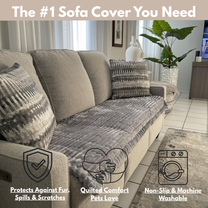 Denim Paws Quilted Sofa Cover NCU0LDH364